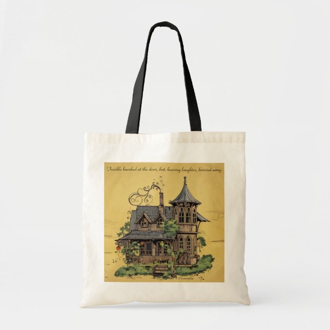 Vintage House Benjamin Franklin Fun Quote Tote Bag (Front)
