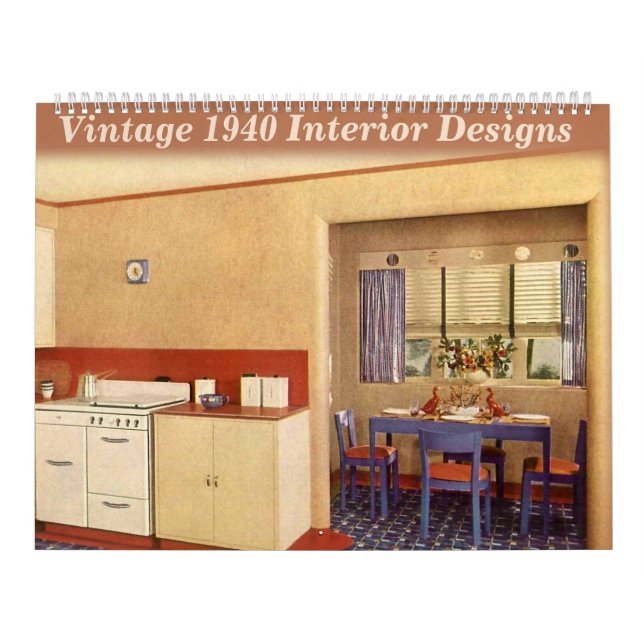 Vintage House Decor 1940s Design Calendar (Cover)