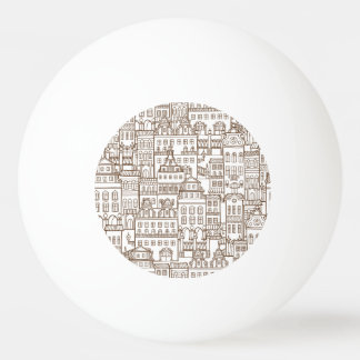 Vintage Houses: Architectural Seamless Pattern. Ping Pong Ball