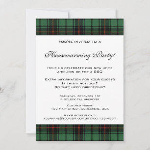 Vintage Housewarming, Tartan Davidson Pattern Invitation
