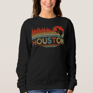 Vintage Houston City Texas Map Patriotic Texan Sweatshirt