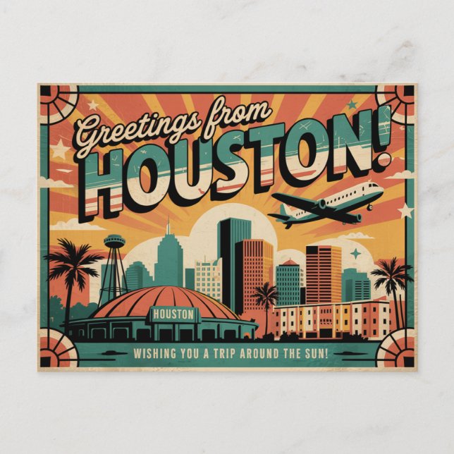 Vintage Houston Postcard | Greetings from Houston (Front)