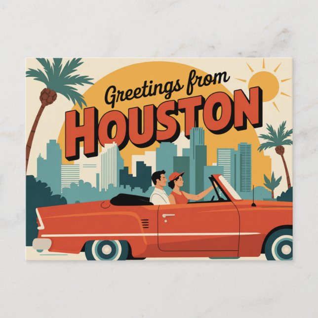 Vintage Houston Postcard | Greetings from Houston (Front)