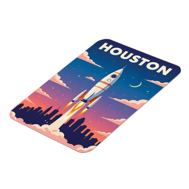Vintage Houston Space City Magnet (Left Side)