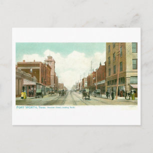 Vintage Houston Street, Fort Worth, Texas Postcard