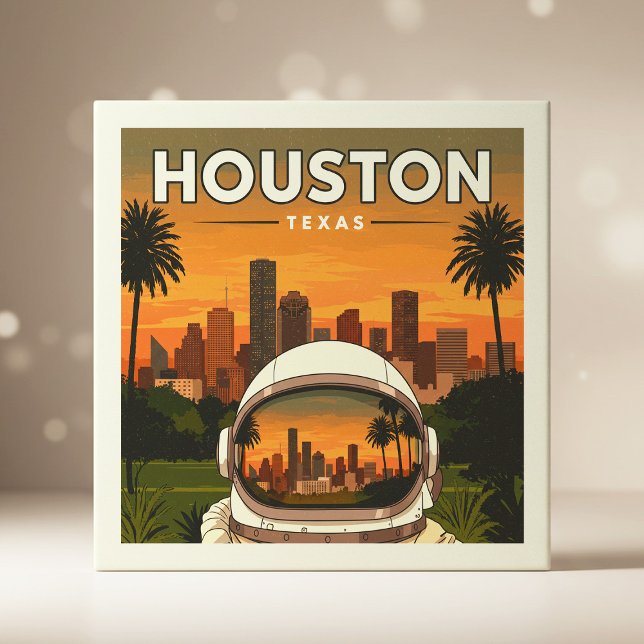 Vintage Houston Texas Ceramic Tile (Creator Uploaded)