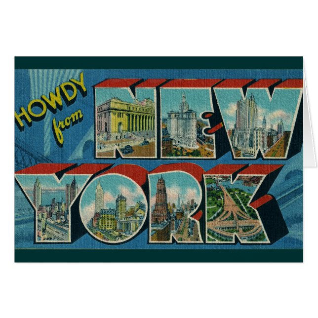 Vintage Howdy from New York Card (Front Horizontal)