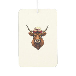 Vintage Howdy Highland Cow Western Trucker Hat Sty Car Air Freshener