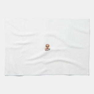 Vintage Howdy Honey Easter Highland Cow Cute Bunny Tea Towel
