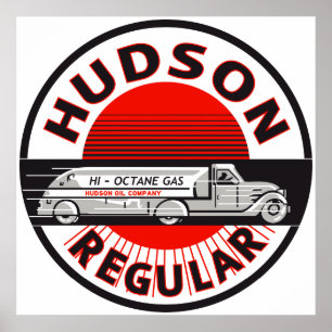 Vintage Hudson Regular gasoline sign