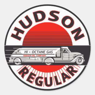 Vintage Hudson Regular gasoline sign Classic Round Sticker
