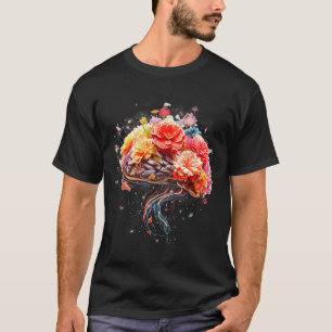 Vintage Human Anatomy Brain Colourful Brain Scienc T-Shirt