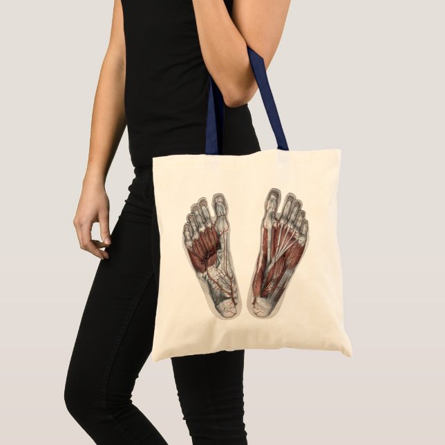 Vintage Human Anatomy Footprint Podiatry Foot Tote Bag (Front (Product))