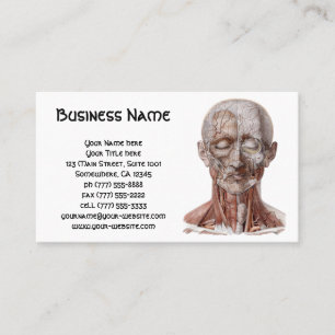 Vintage Human Anatomy Science, Head Throat Nose Business Card