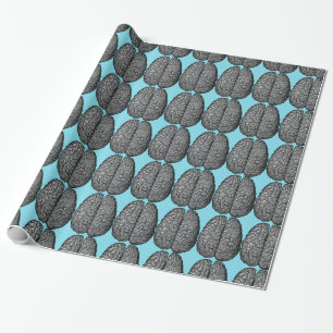 Vintage Human Brain Illustration Wrapping Paper