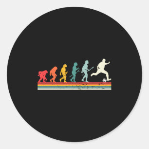 Vintage Human Evolution Soccer Player Football Soc Classic Round Sticker