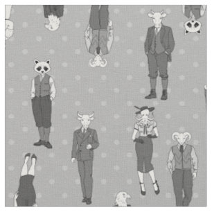 vintage humanoid anthropomorphic animal people fabric