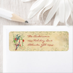 Vintage Humingbird Swirl Return Address Return Address Label
