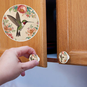 Vintage Hummingbird Ceramic Knob
