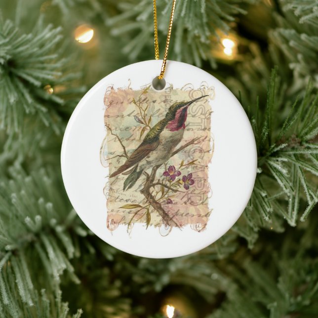 Vintage Hummingbird Ceramic Tree Decoration (Tree)