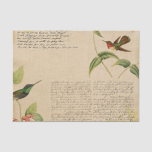Vintage Hummingbird Ephemera Tissue Paper