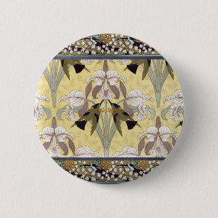 Vintage Hummingbird Orchid Art Nouveau Pattern 6 Cm Round Badge