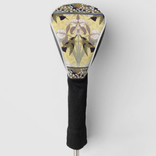 Vintage Hummingbird Orchid Art Nouveau Pattern Golf Head Cover