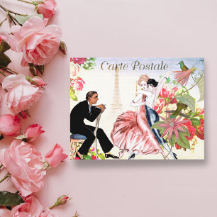Vintage Hummingbird Paris Tango Postcard