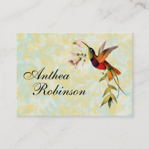 Vintage Hummingbird Profile Business Card