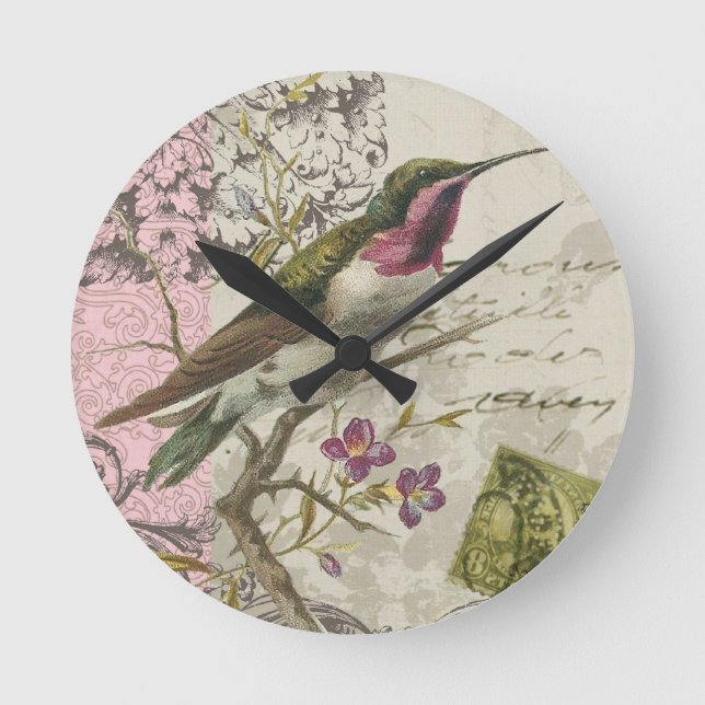 Vintage Hummingbird...wall clock (Front)