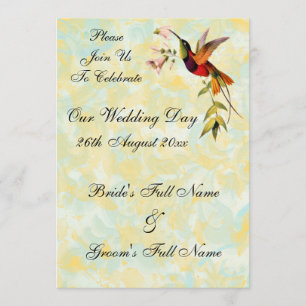 Vintage Hummingbird Wedding Invitations