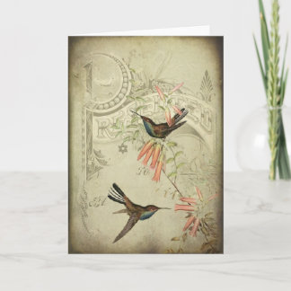 Vintage Hummingbirds Card