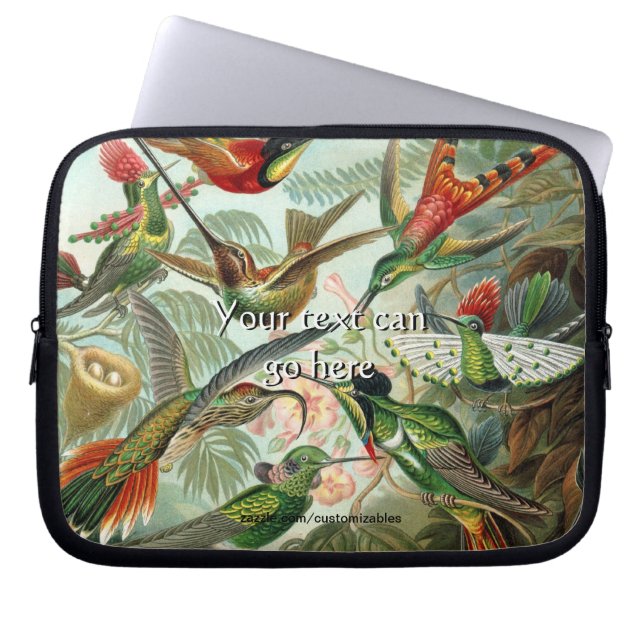 Vintage Hummingbirds Laptop Sleeve (Front)