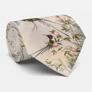 Vintage hummingbirds tie