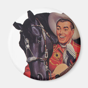 Vintage Humour, Cowboy Singing Music to his Horse Magnet