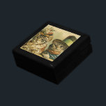 Vintage Humour, Victorian Bride Groom Cats in Hats Gift Box<br><div class="desc">Vintage illustration funny humour image featuring Victorian tabby cats wearing hats. A love and romance pet wedding design with a cat bride and groom. The bride is wearing an elegant floral flower hat and the groom cat is wearing a fancy formal top hat.</div>