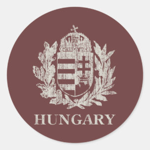 Vintage Hungary Coat Of Arms Classic Round Sticker