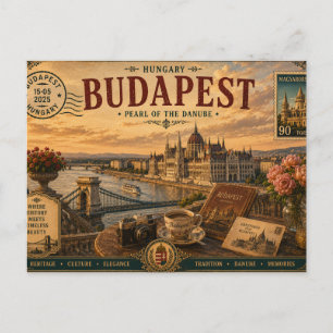 Vintage Hungary Vacation Souvenir Postcard