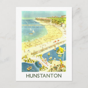 Vintage Hunstanton England Travel Poster Postcard