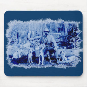 Vintage Hunter With Dogs Mouse Pad