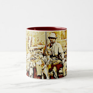 Vintage Hunter With Dogs Painting Ceramic Mug