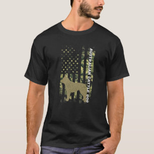 Vintage Hunting Camouflage US Flag Australian Catt T-Shirt