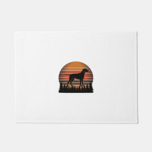 Vintage Hunting Dog Sunset Forest Vector Design_1 Doormat
