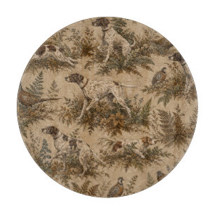 Vintage Hunting Dogs & Game Birds Pattern Cutting Board