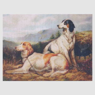 Vintage Hunting Dogs Portrait Decoupage Tissue Paper