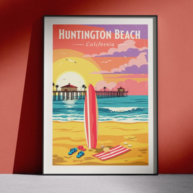 Vintage Huntington Beach California Poster (Creator Uploaded)