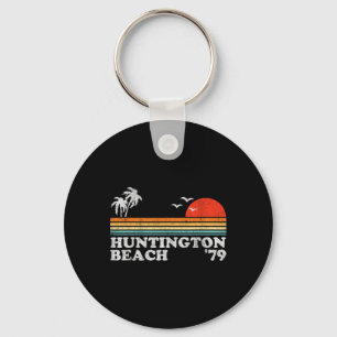 Vintage Huntington Beach California Retro Surfing  Key Ring