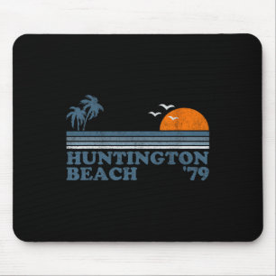 Vintage Huntington Beach California Retro Surfing Mouse Pad