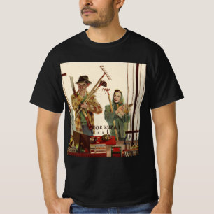 Vintage Husband and Wife with Gardening Tools T-Shirt
