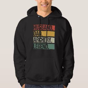 Vintage Husband Dad Archery Legend Sports Fathers Hoodie